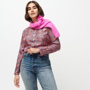 NWT J.Crew Collection silk-twill button-up shirt in roaming tigers